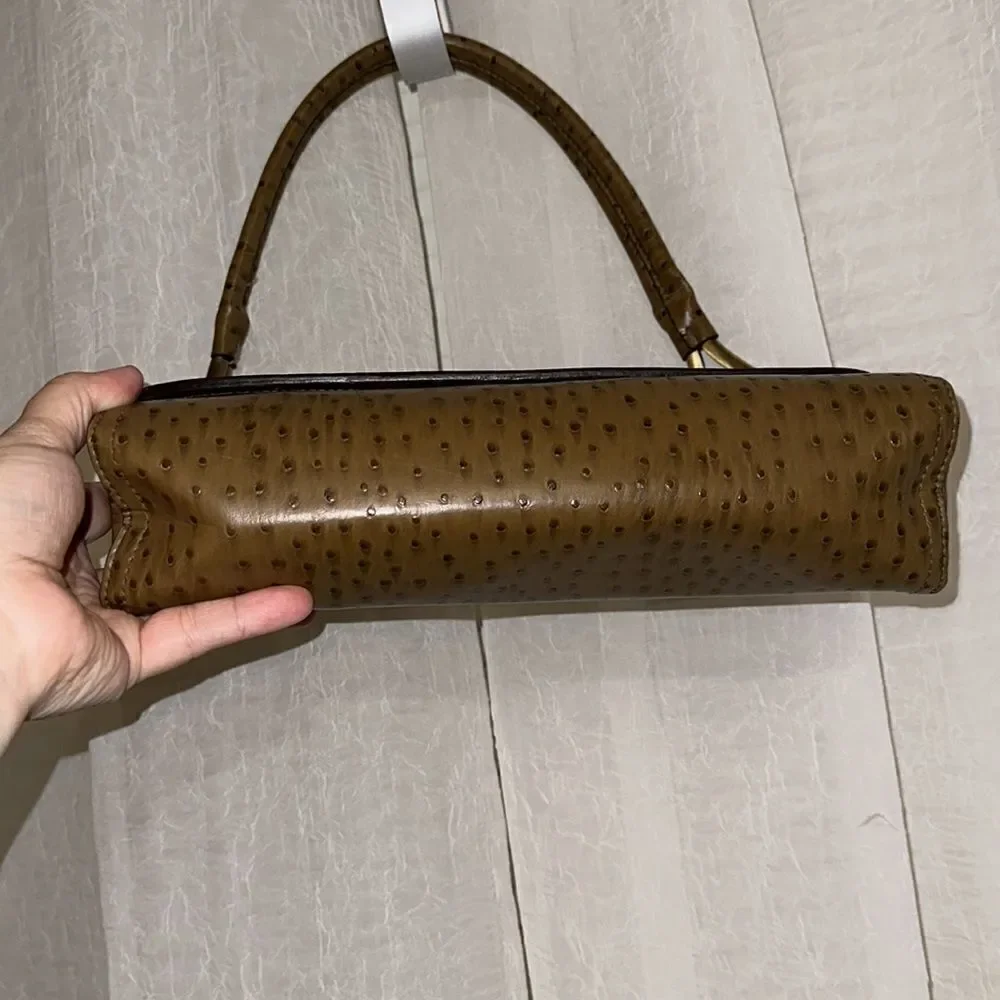 BUENO Faux Leather Tan Light Brown Ostrich Textured Hobo Bag